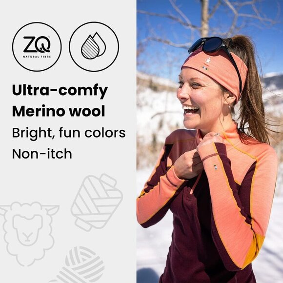 Merino Wool Reversible Headband Womens Warm Breathable Multi-Use Wear main image 9